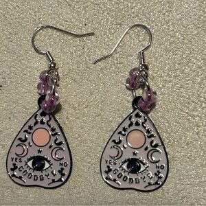 Mystic Planchette Dangle Earrings - Pink & Purple